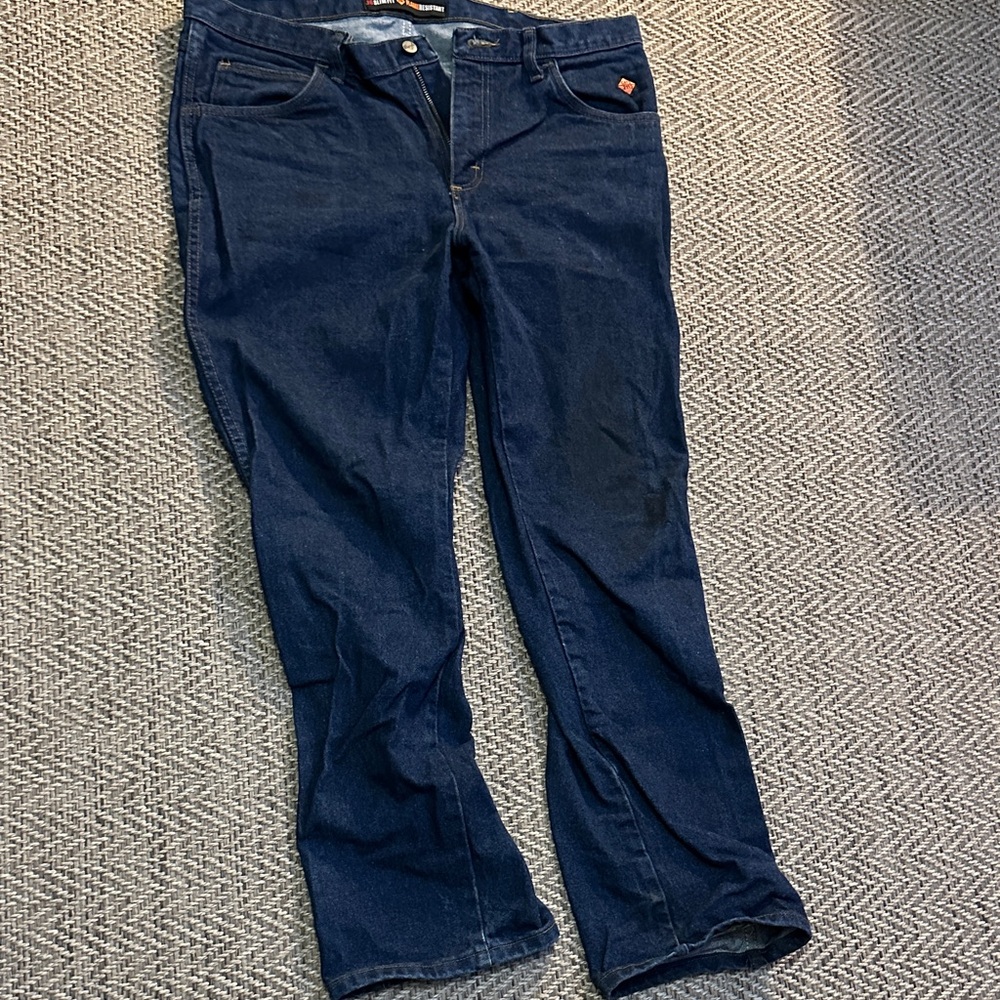 Dark Blue men’s wrangler work Jeans FR